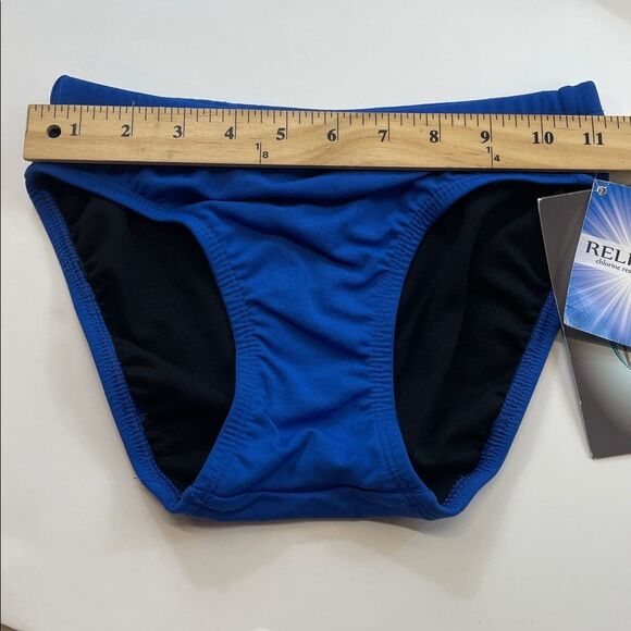 Dolfin Mens Blue/Black Swim Briefs Elastic Edges Blue Sz S - Picture 5 of 6